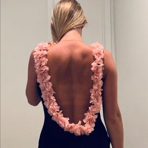 One piece swimsuit with an open back